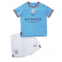 Manchester City Fußballbekleidung Heimtrikot Kinder 2022-23 Kurzarm (+ kurze hosen)